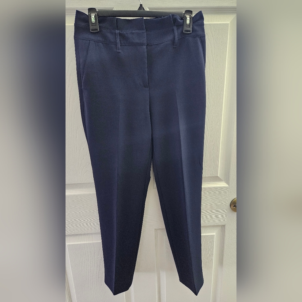 WHBM Navy tapered Slacks